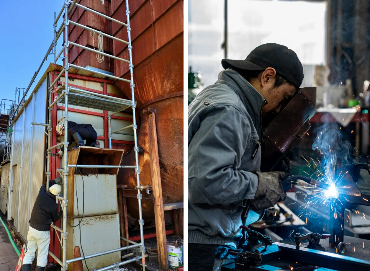 現場（鍛治工事）も工場（ものづくり）も、どっちもやる。毎日違うから、面白さが続く。